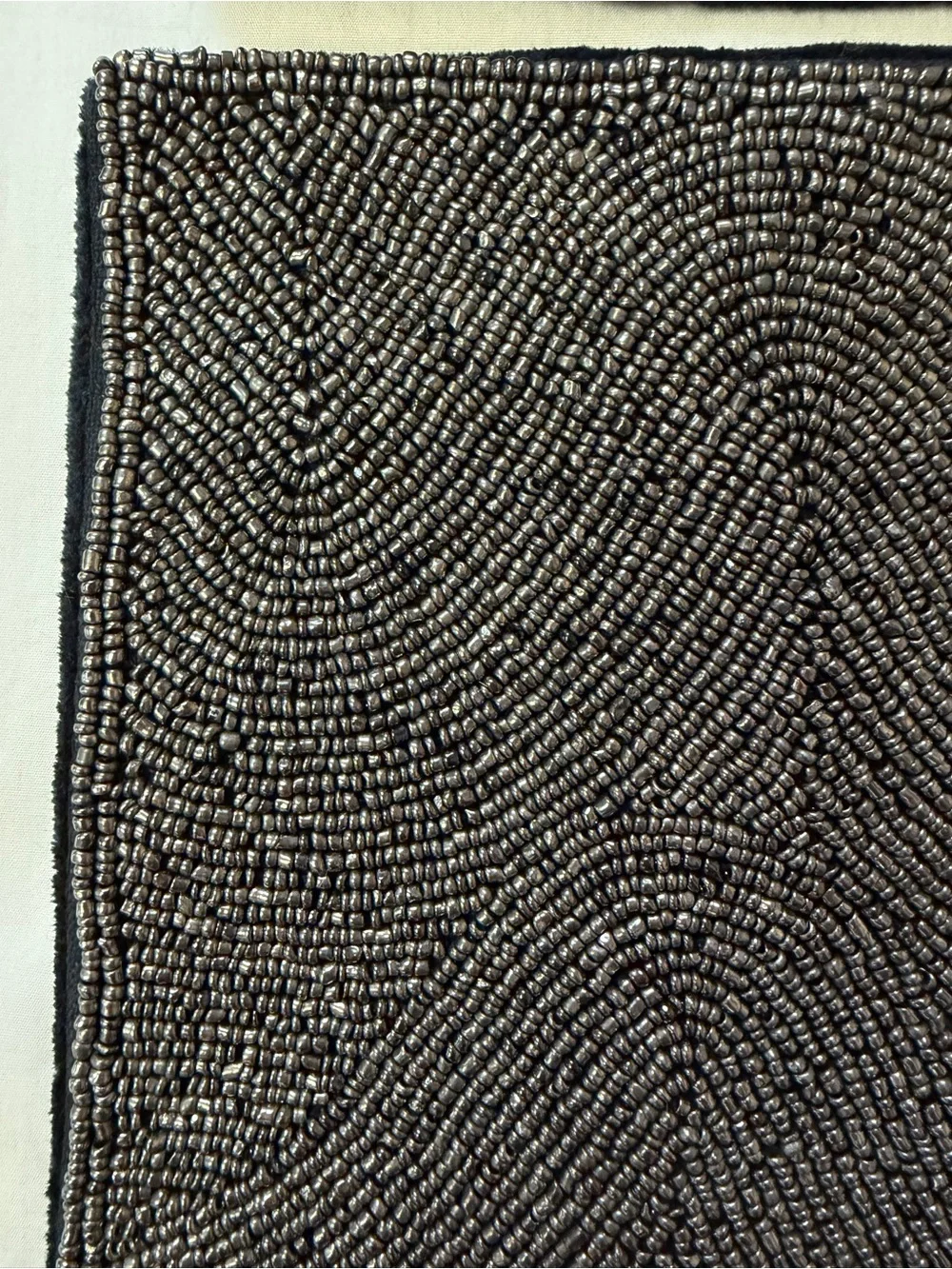2 Williams Sonoma Black Beaded Pillow Covers 14” x 14” Hand-bided Glass